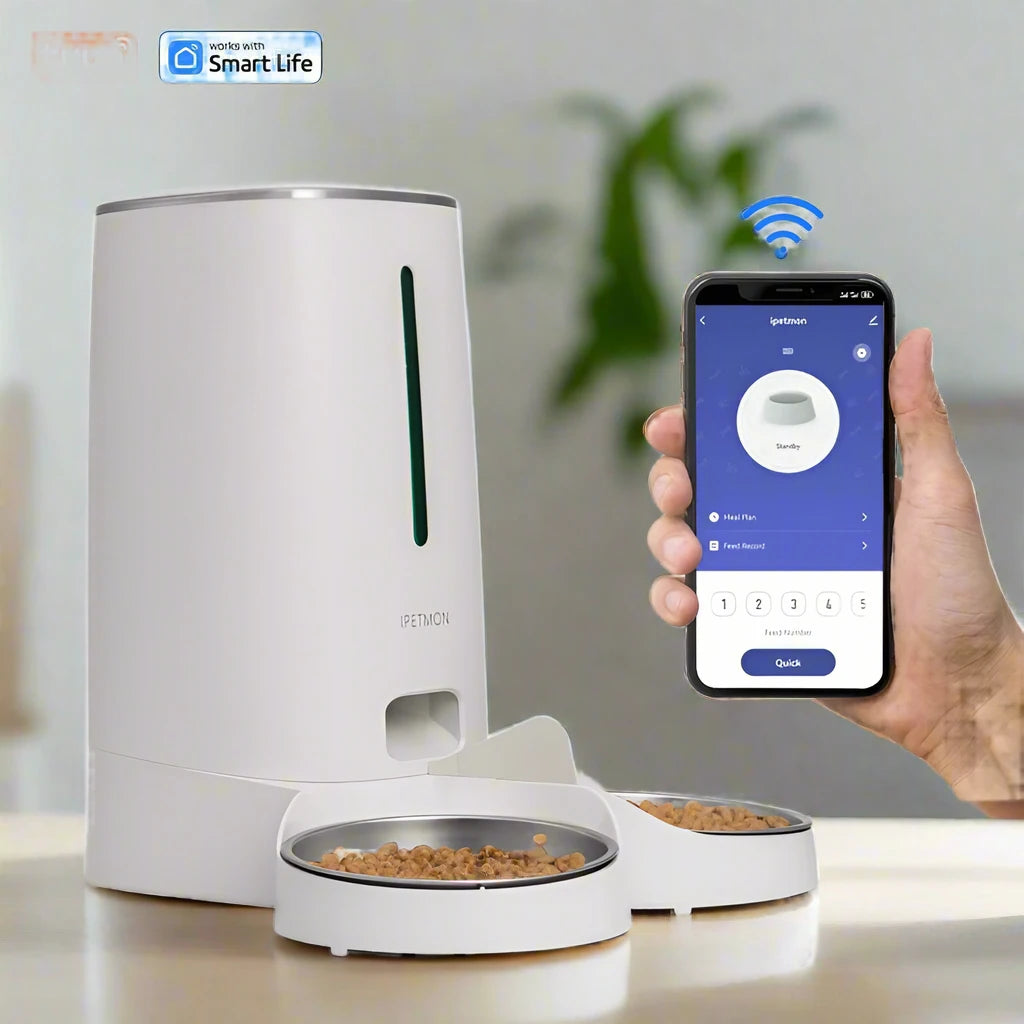 TwinFeast Pro: WiFi Pet Feeder with App Control & Dual Bowls