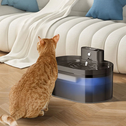 BlackWave Flow: Automatic Pet Fountain with Induction Flow