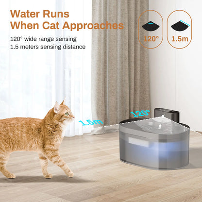 BlackWave Flow: Automatic Pet Fountain with Induction Flow