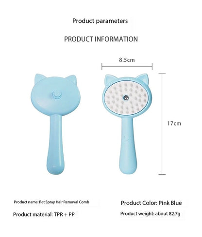 FurSpray Brush:  Self-Cleaning Cat Brush with Spray & Anti-Flea Care