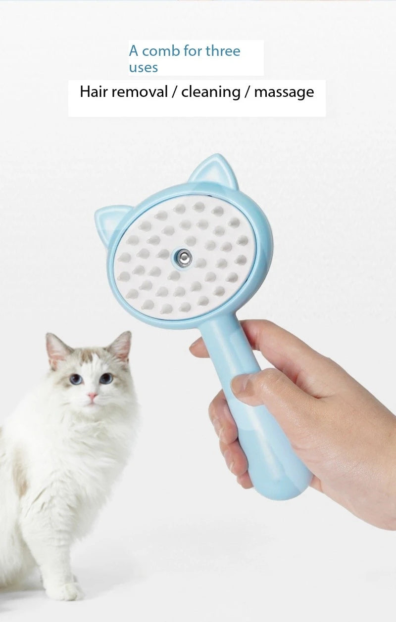 FurSpray Brush:  Self-Cleaning Cat Brush with Spray & Anti-Flea Care