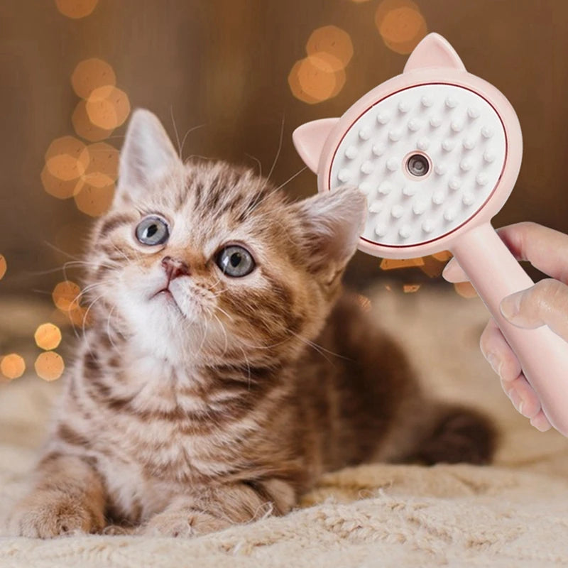 FurSpray Brush:  Self-Cleaning Cat Brush with Spray & Anti-Flea Care